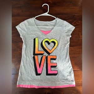 Justice Grey t-shirt with LOVE
